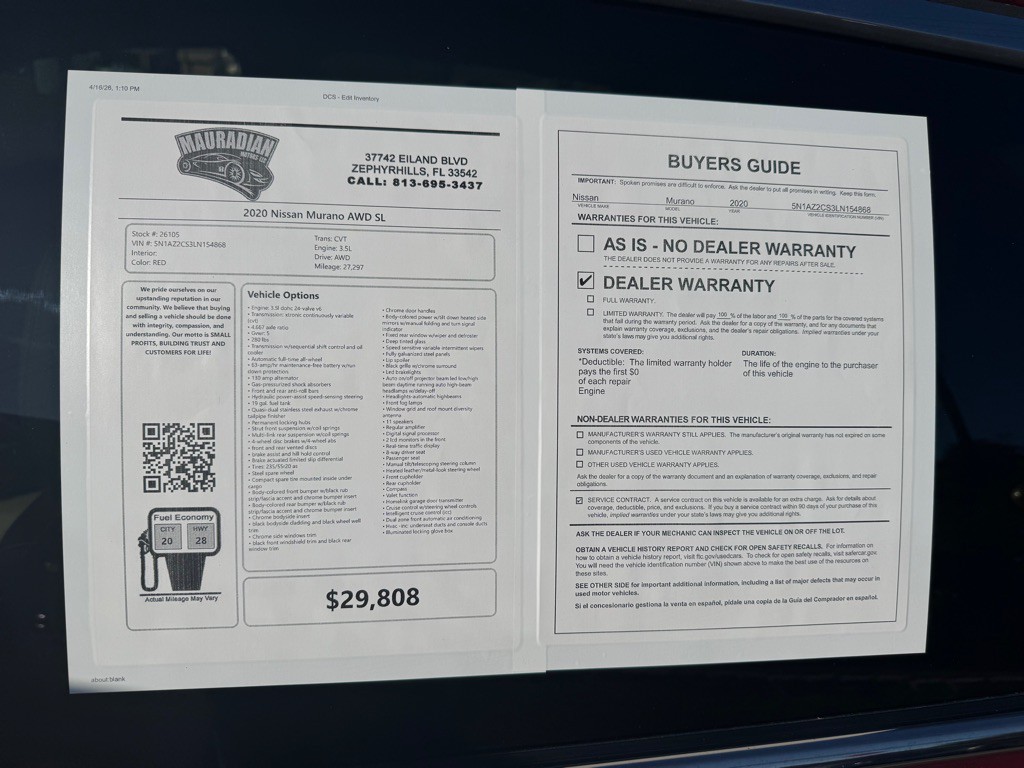 2020 Nissan Murano Image 26