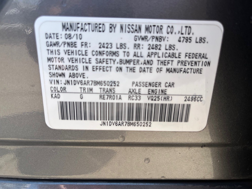 2011 INFINITI G25 Image 15