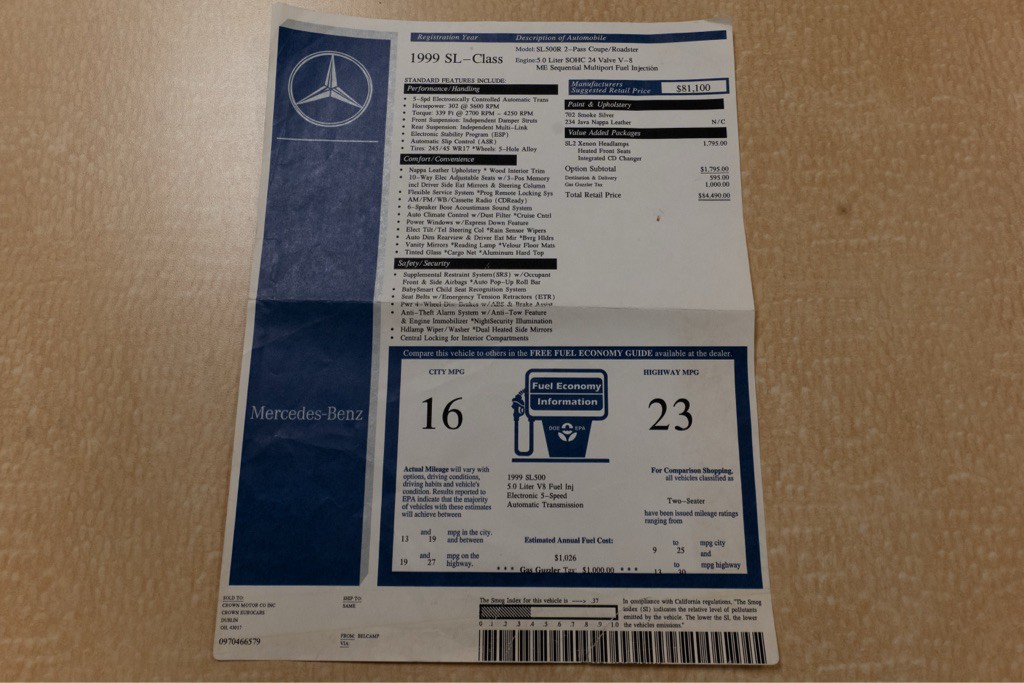 1999 Mercedes-Benz SL-Class Image 63