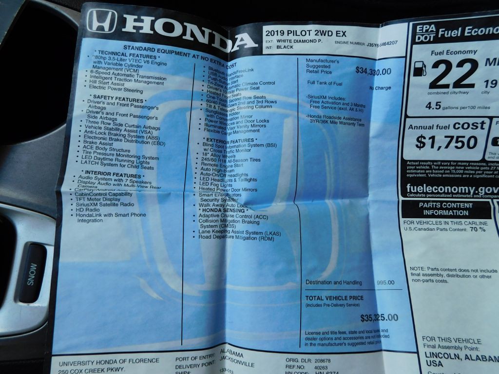2019 Honda Pilot Image 42
