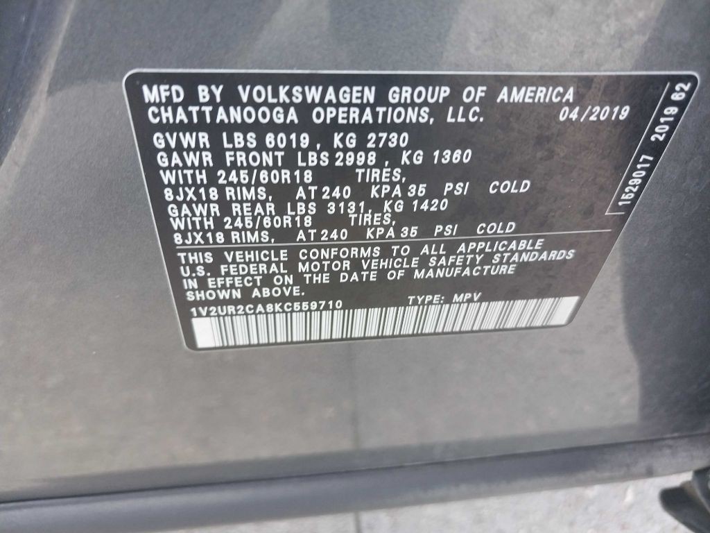 2019 Volkswagen Atlas Image 36