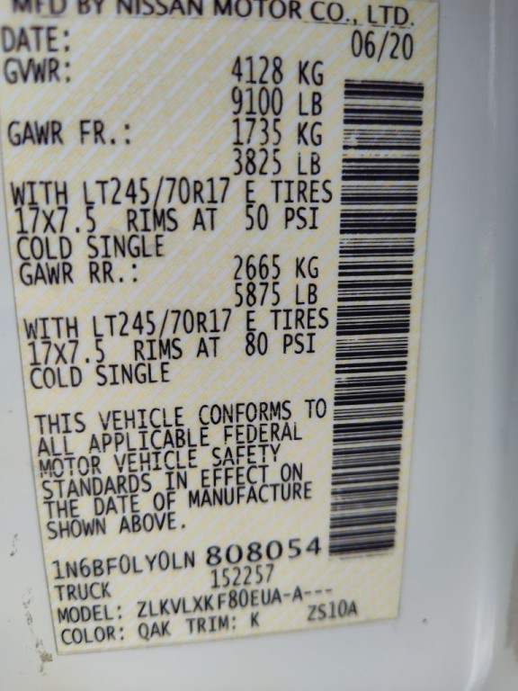 2020 Nissan NV Image 34