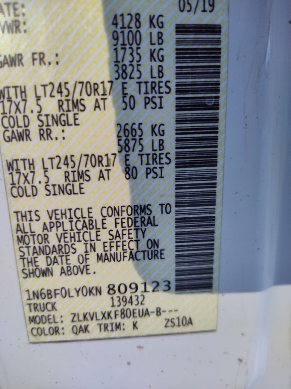 2019 Nissan NV Image 34