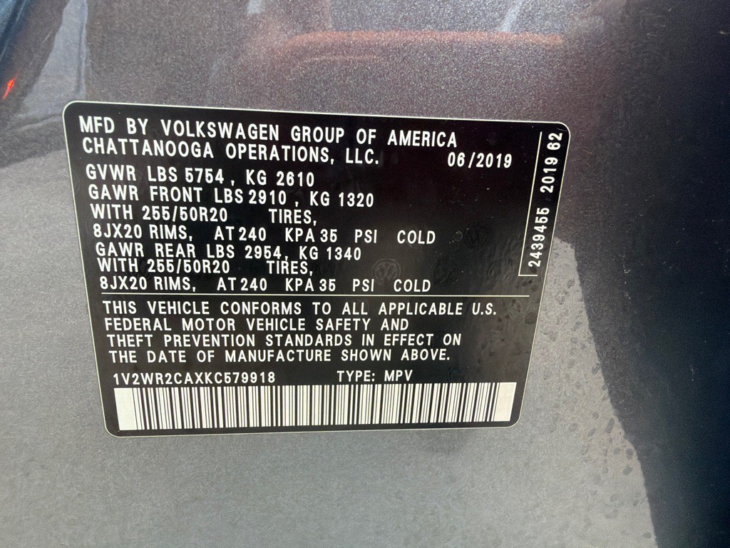 2019 Volkswagen Atlas Image 9