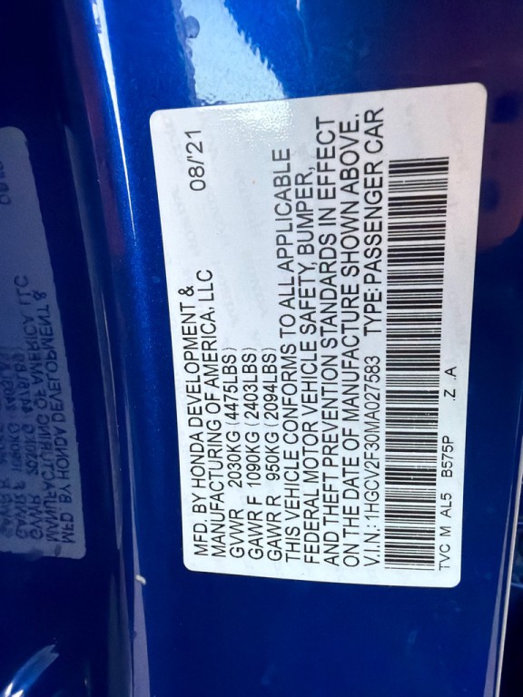 2021 Honda Accord Image 9