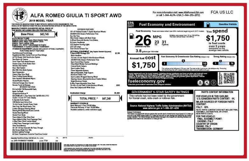 2019 Alfa Romeo Giulia Image 15