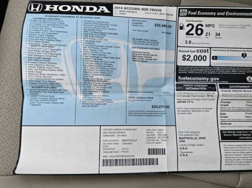 2014 Honda Accord Image 17