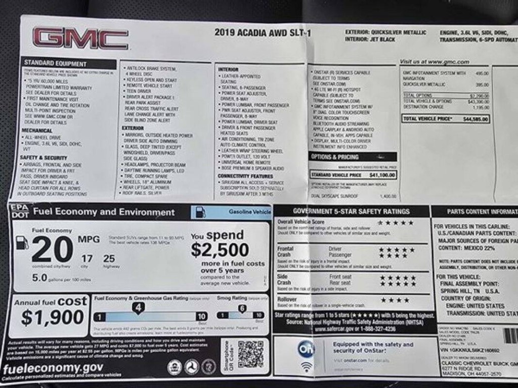 2019 GMC Acadia Image 16