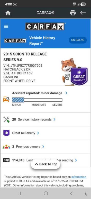 2015 Scion tC Image 27