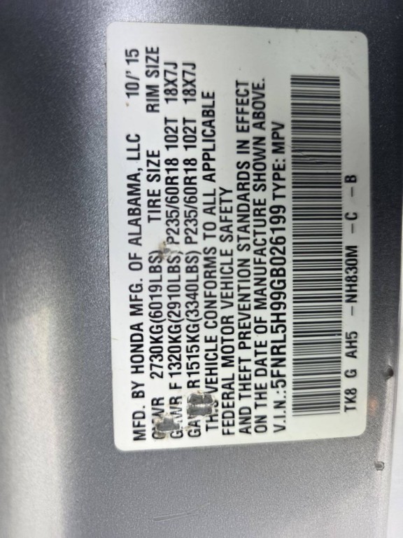 2016 Honda Odyssey Image 24