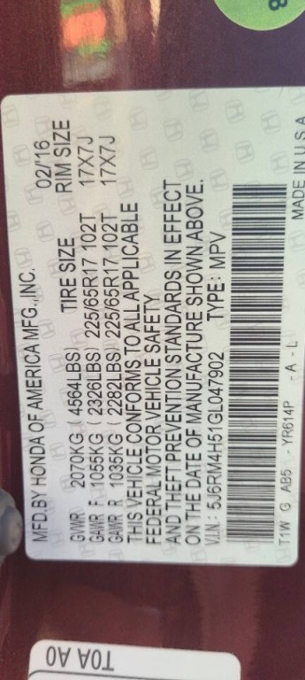 2016 Honda CR-V Image 9