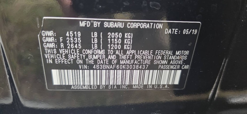 2019 Subaru Legacy Image 6