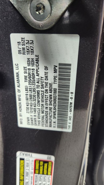 2019 Honda Odyssey Image 20