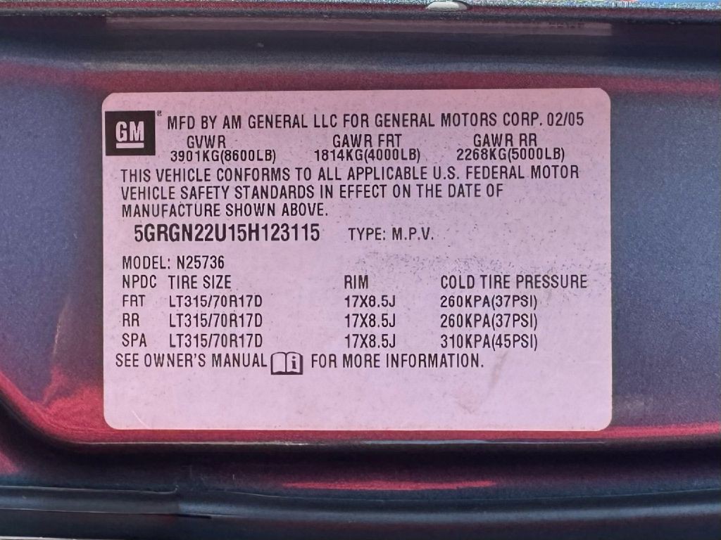 2005 HUMMER H2 Image 44