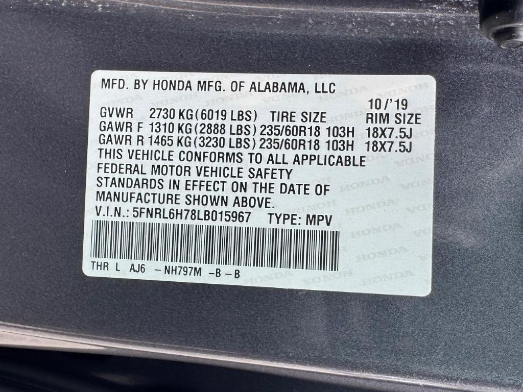 2020 Honda Odyssey Image 46