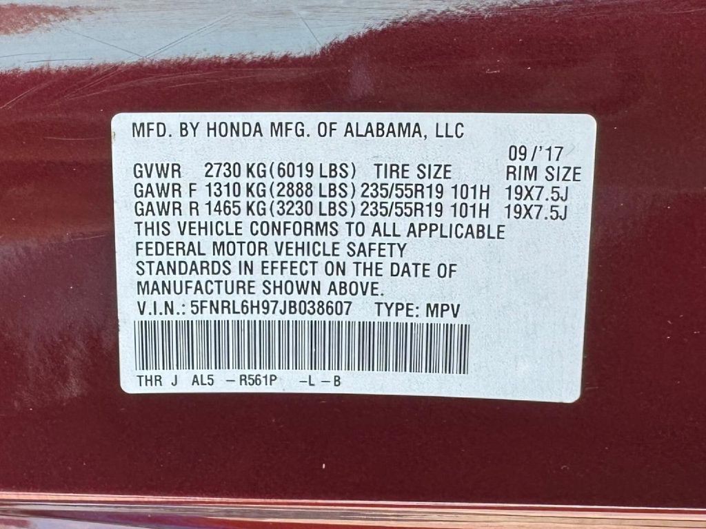 2018 Honda Odyssey Image 48