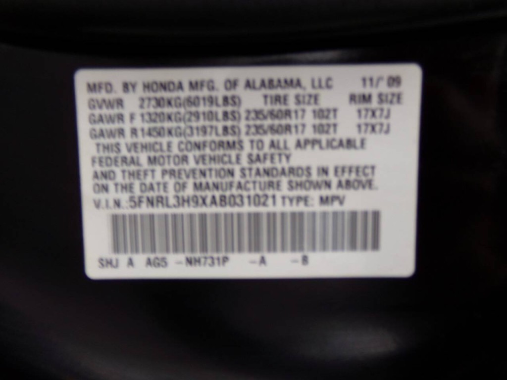 2010 Honda Odyssey Image 68