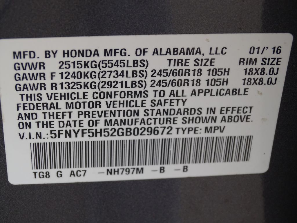 2016 Honda Pilot Image 24