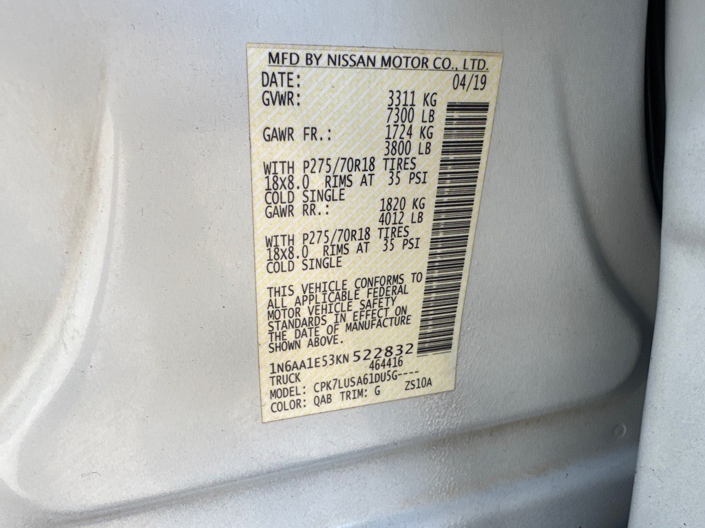 2019 Nissan Titan Image 12