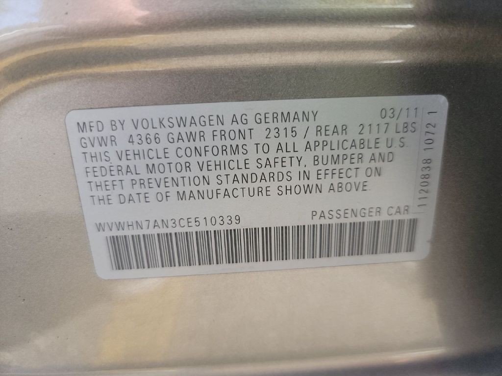 2012 Volkswagen CC Image 7