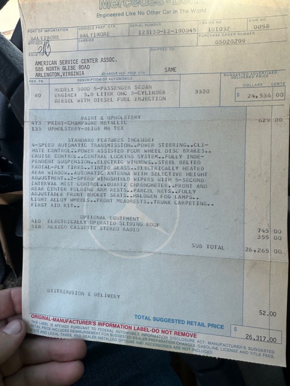 1980 Mercedes-Benz 300-Class Image 16