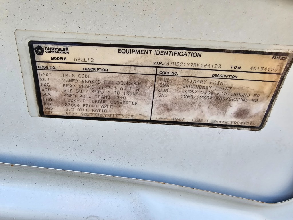 1994 Dodge Ram Van Image 53