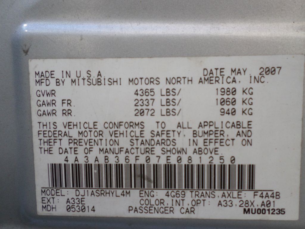 2007 Mitsubishi Galant Image 17