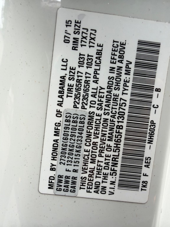 2015 Honda Odyssey Image 12