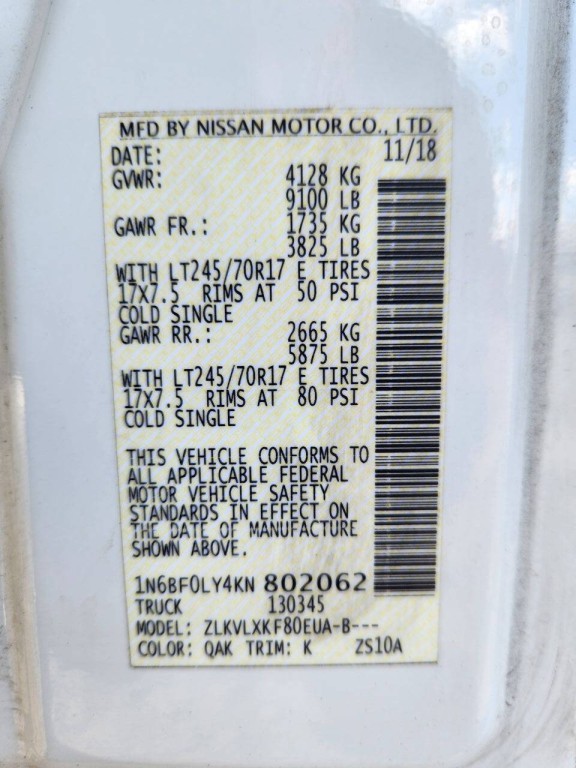 2019 Nissan NV Image 17